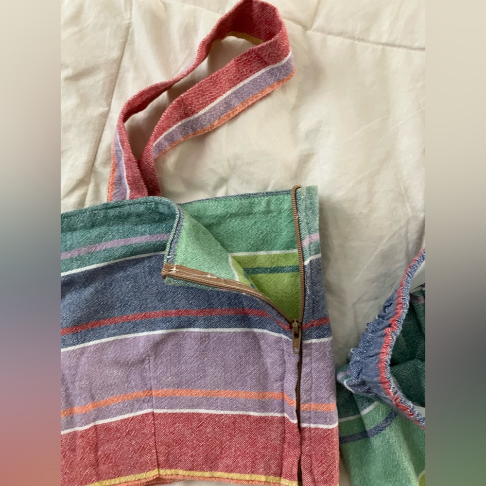 Franklin Jay Handmade Two Piece Rainbow Beach Set S/M Stripes - Picture 8 of 15